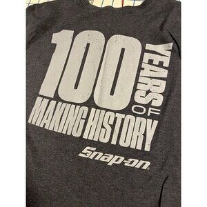 Snap On Tools 100 Years Anniversary Short Sleeve T-Shirt LARGE Gray Car Repair